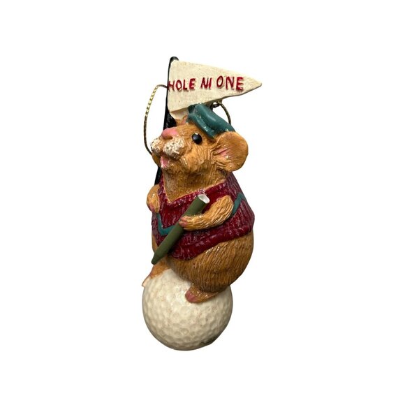 Kurt Adler Hole In One Mouse Christmas Ornament Holiday Decor - Picture 6 of 6